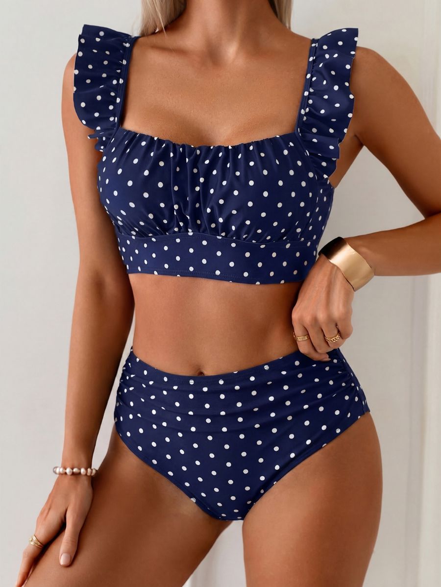 Bikini De Lunares Con Tiro Alto Bikini 13 ZAPRINI Azul XS 