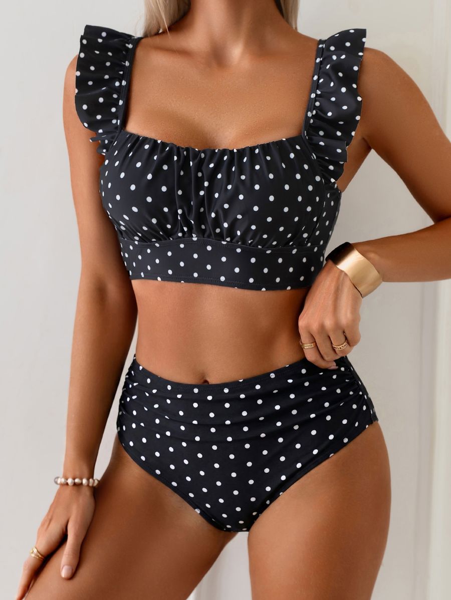 Bikini De Lunares Con Tiro Alto Bikini 13 ZAPRINI Negro XS 