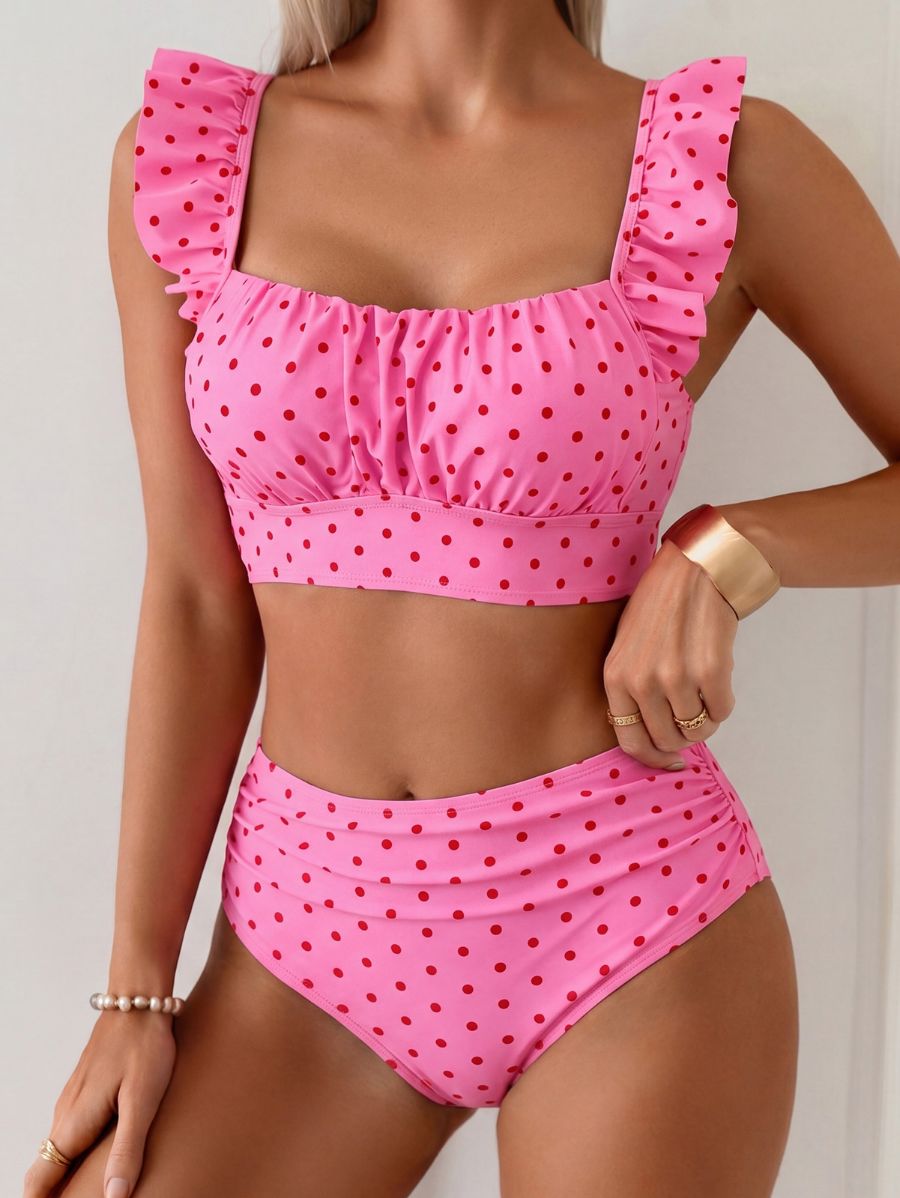 Bikini De Lunares Con Tiro Alto Bikini 13 ZAPRINI Rosa XS 