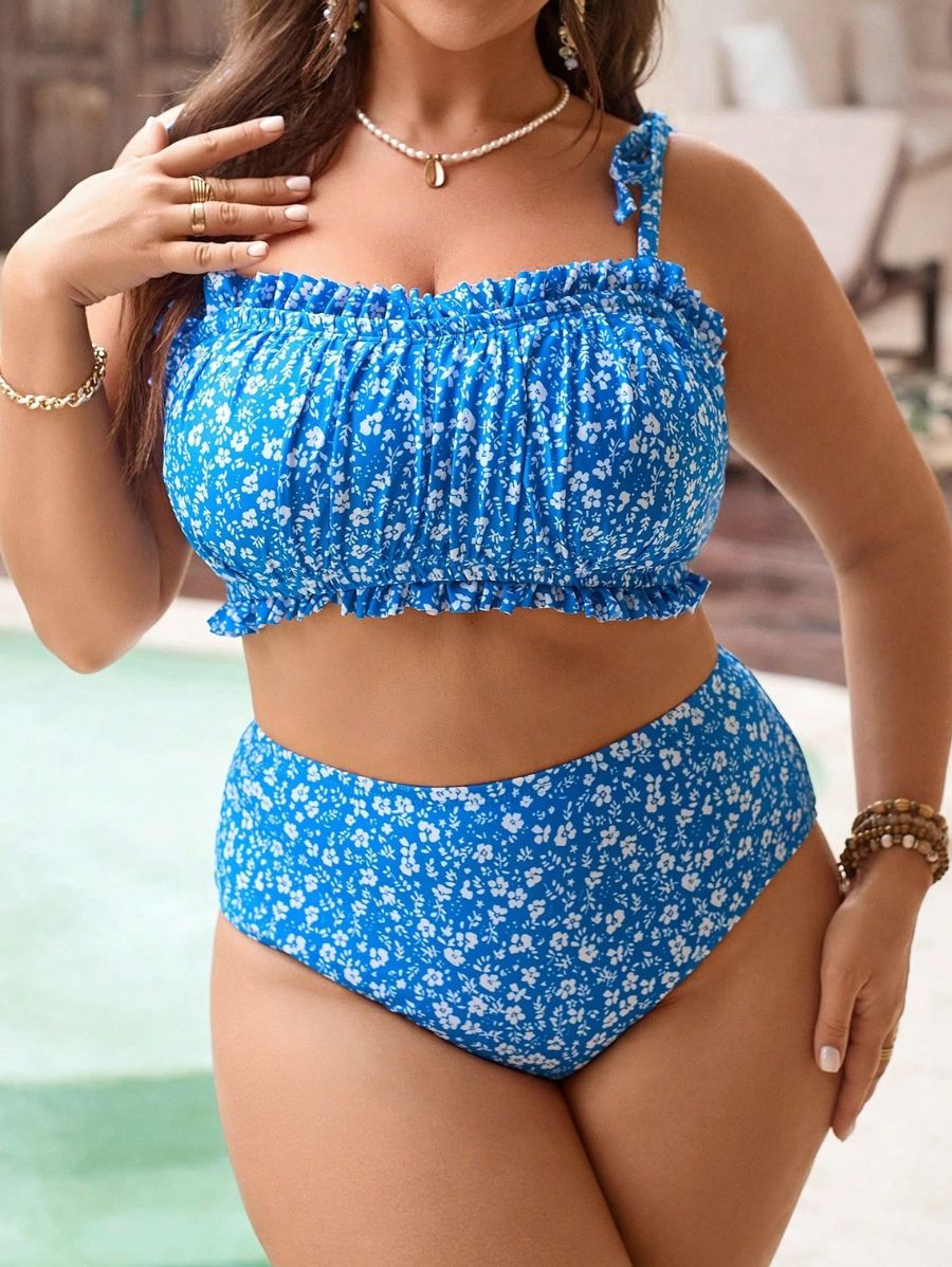 Bikini De Tres Piezas Con Estampado Floral Plus Size Bikini Plus Size 15 ZAPRINI 