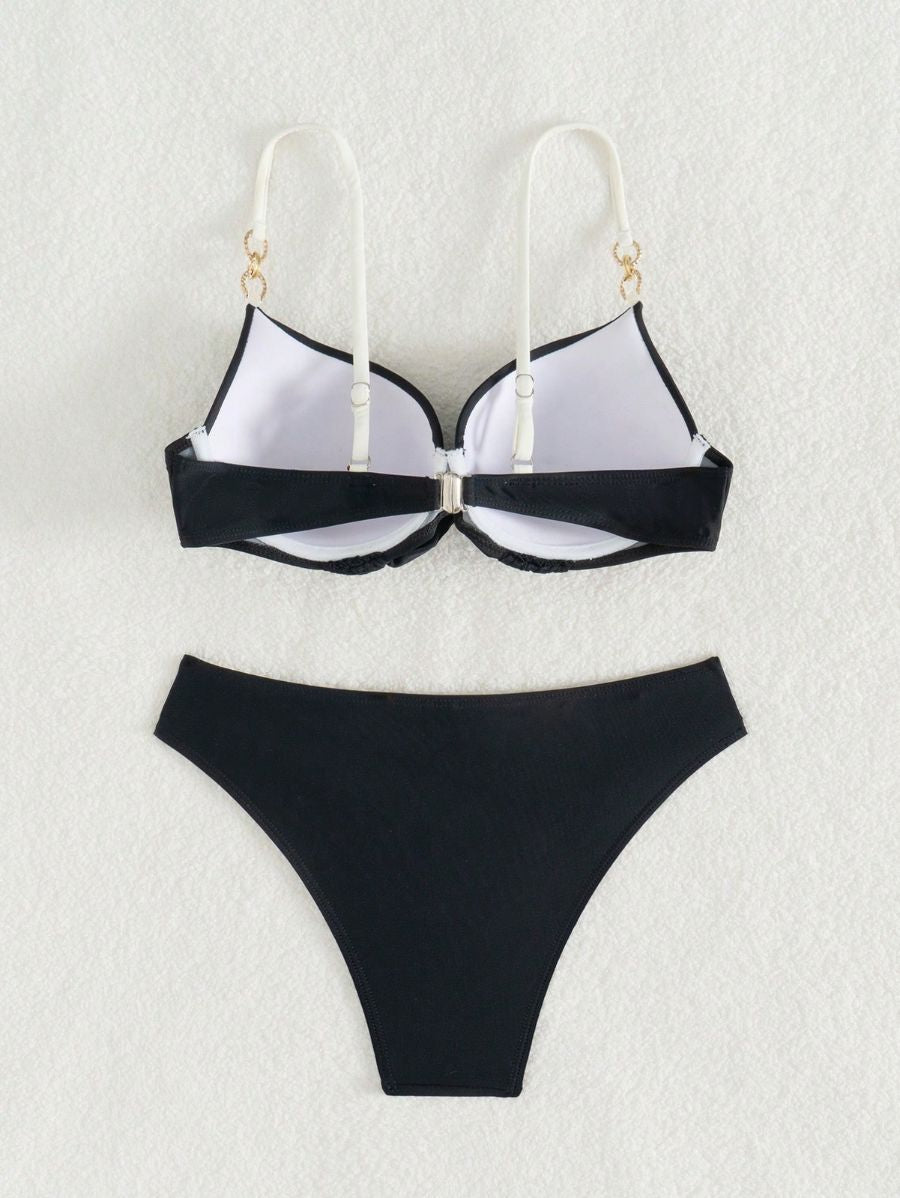 Bikini Push Up Con Detalles Dorados Bikini 18 ZAPRINI 