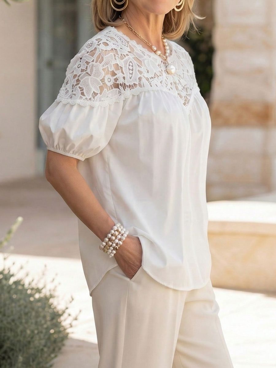 Blusa Con Busto De Encaje Blusa 07 ZAPRINI 