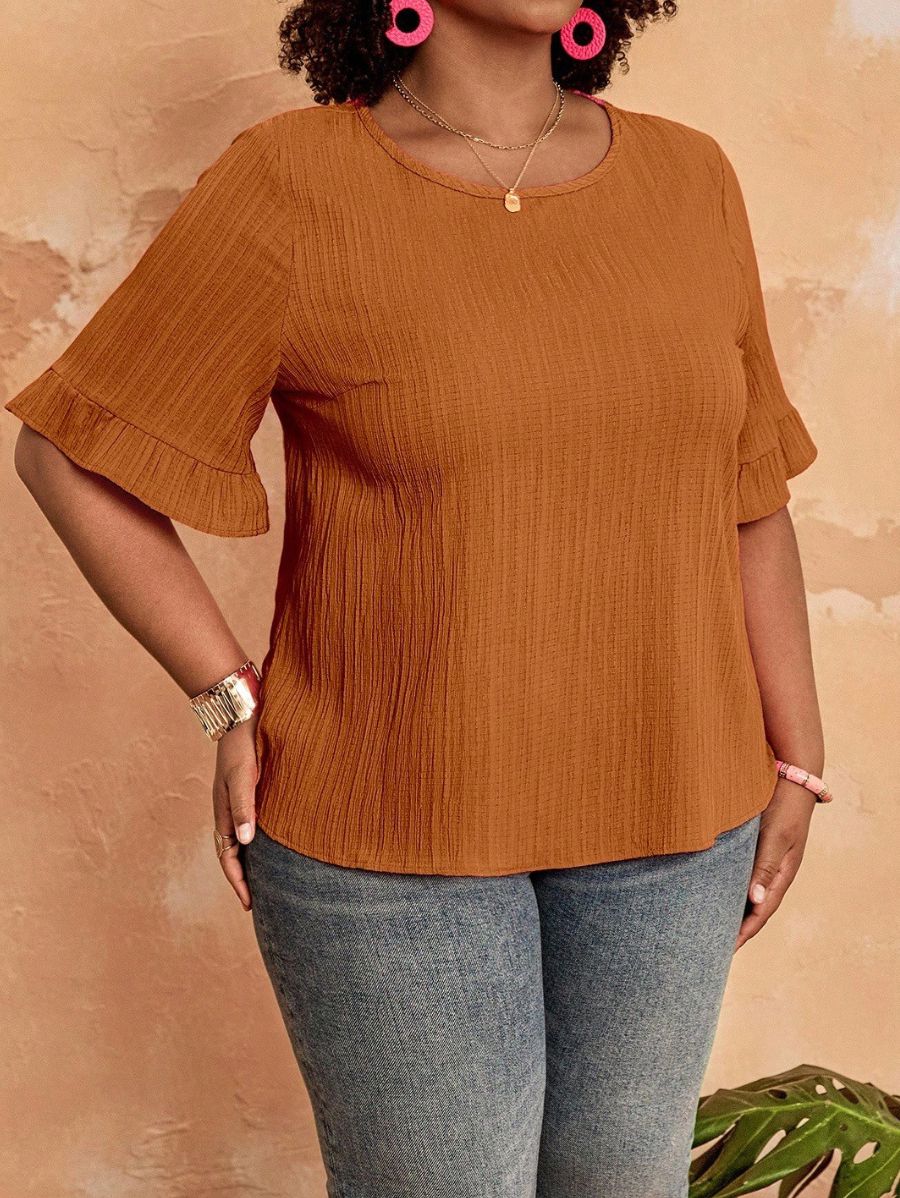 Blusa Con Detalle En Mangas Plus Size Blusa Plus Size 15 ZAPRINI 