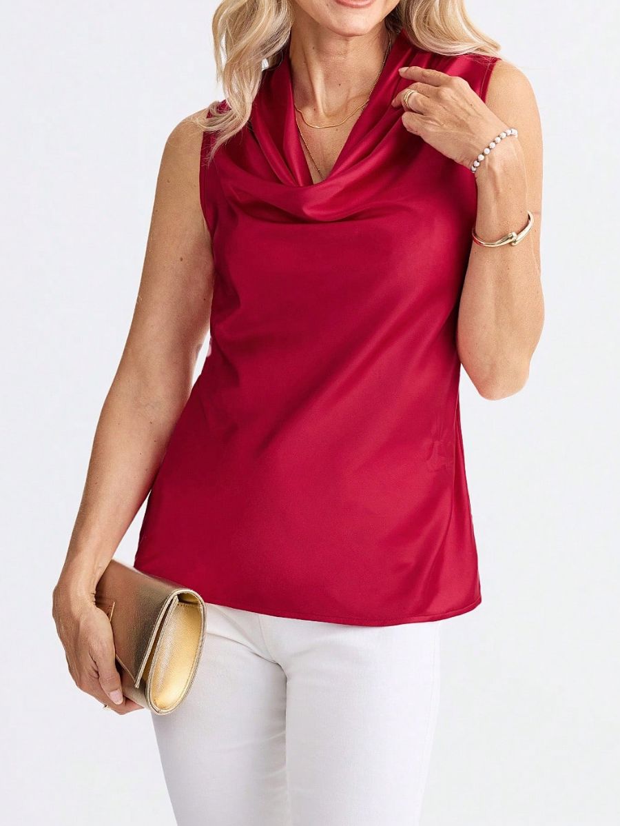 Blusa Satinada Sin Mangas Blusa 04 ZAPRINI 