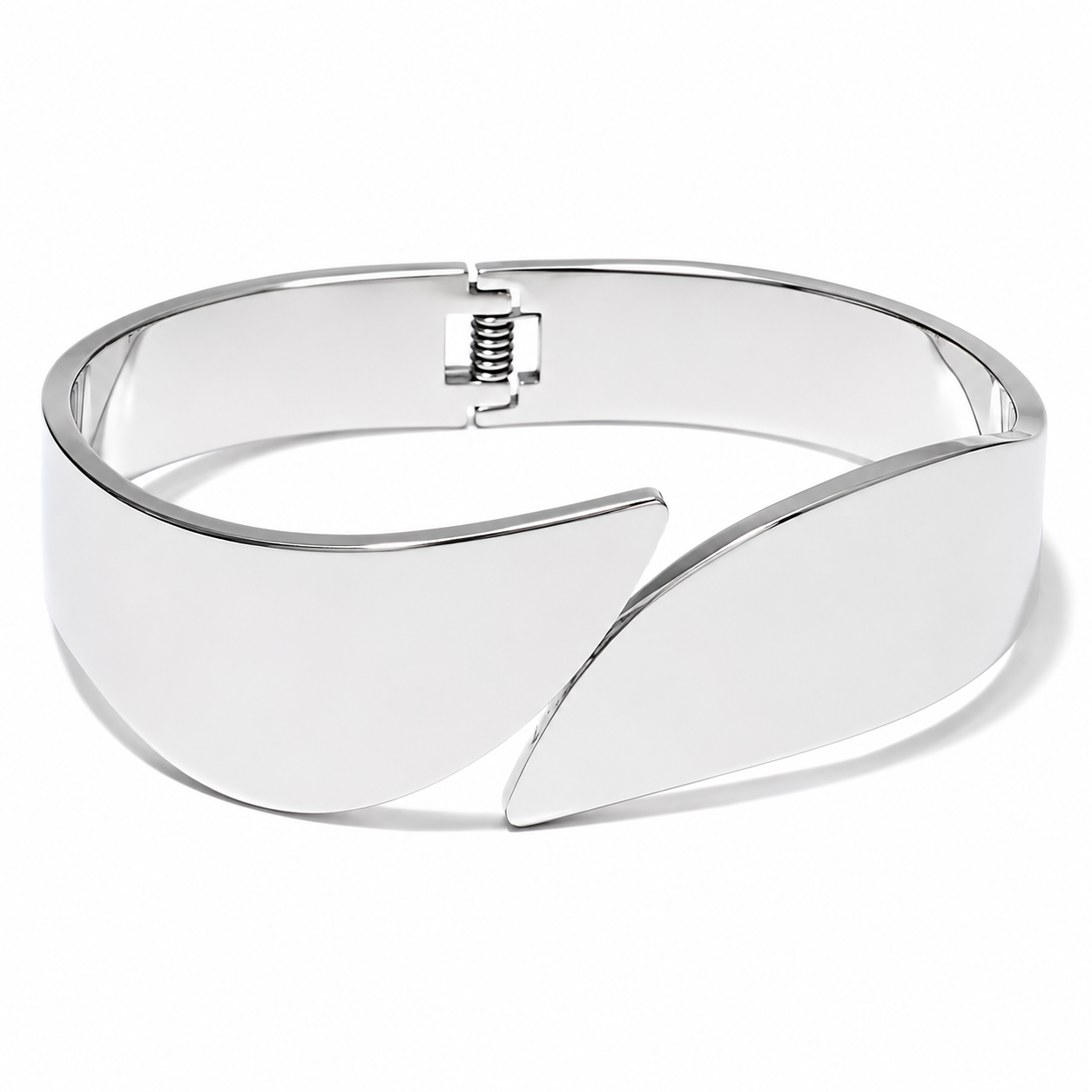 Brazalete Ancho Geométrico Enchapado En Oro 18K