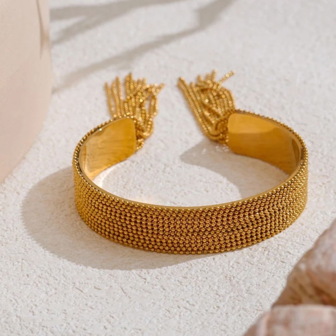 Brazalete Con Borlas Enchapado En Oro 18K Brazalete 01 ZAPRINI 