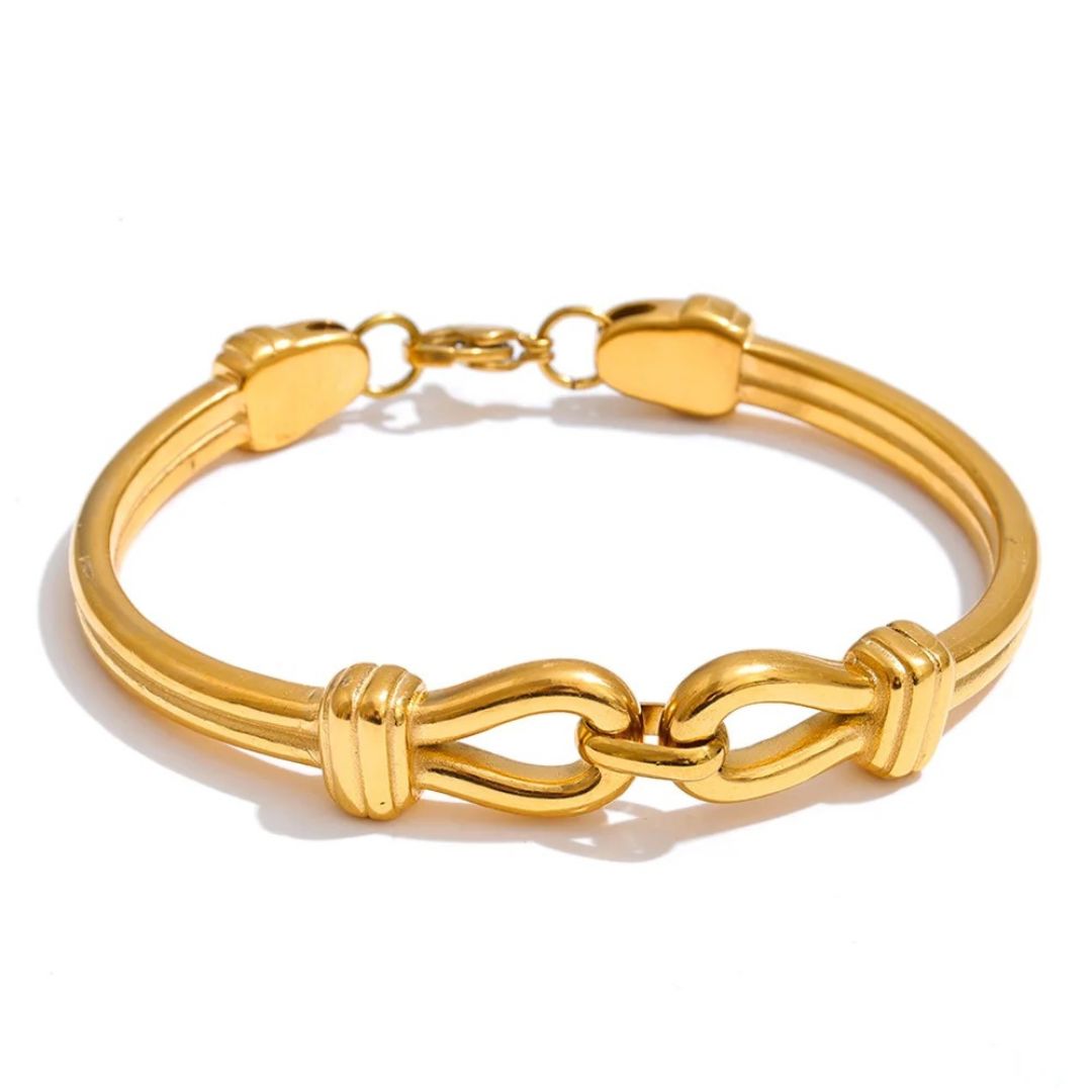 Brazalete Con Nudo De Textura Enchapado En Oro 18K Brazalete 03 ZAPRINI Oro 