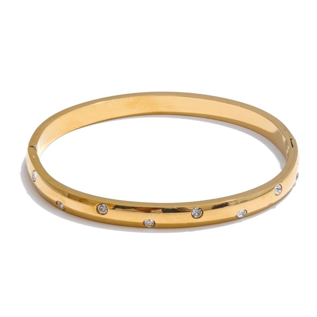 Brazalete De Circonia Cúbica Enchapado En Oro 18K Brazalete 02 ZAPRINI Oro 
