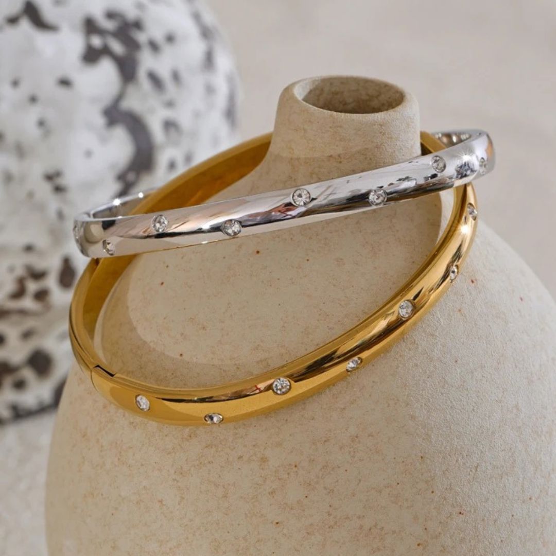 Brazalete De Circonia Cúbica Enchapado En Oro 18K Brazalete 02 ZAPRINI 