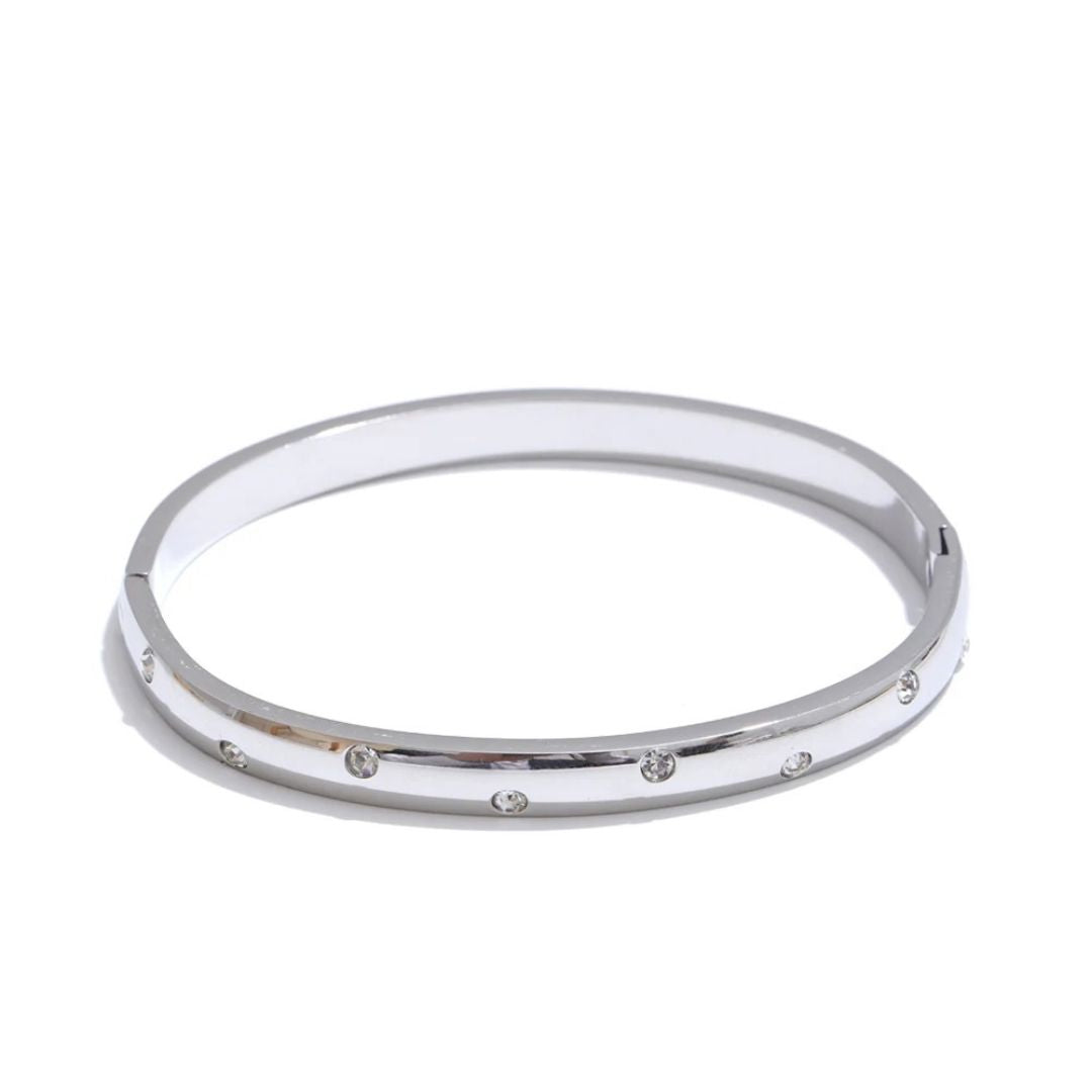 Brazalete De Circonia Cúbica Enchapado En Oro 18K Brazalete 02 ZAPRINI Plata 