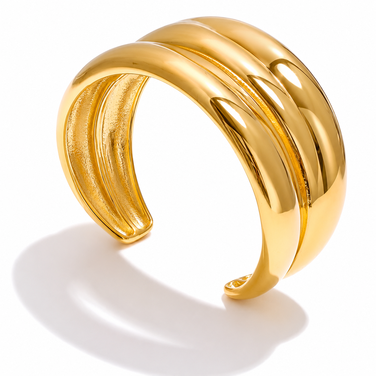 Brazalete De Doble Capa Enchapado En Oro 18K