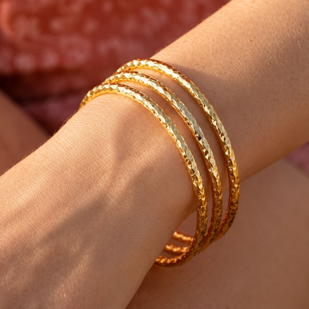 Brazalete De Tres Piezas Redonda Enchapado En Oro 18K Brazalete 13 ZAPRINI 