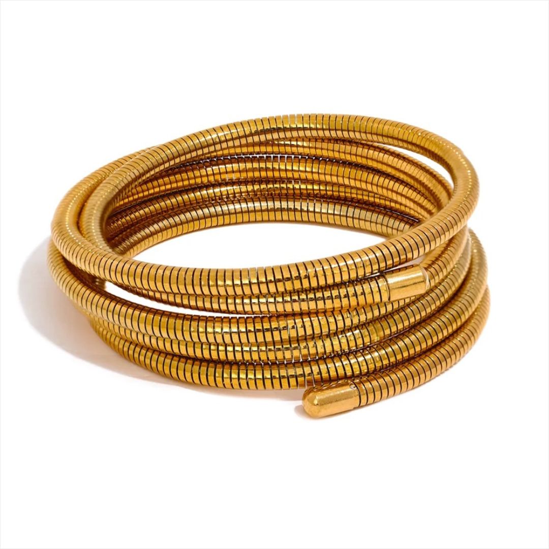 Brazalete Envolvente Multicapa Enchapado En Oro 18K Brazalete 02 ZAPRINI Oro 