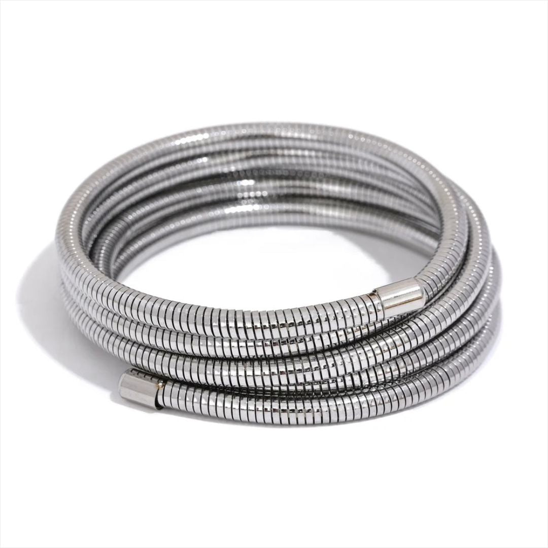 Brazalete Envolvente Multicapa Enchapado En Oro 18K Brazalete 02 ZAPRINI Plata 