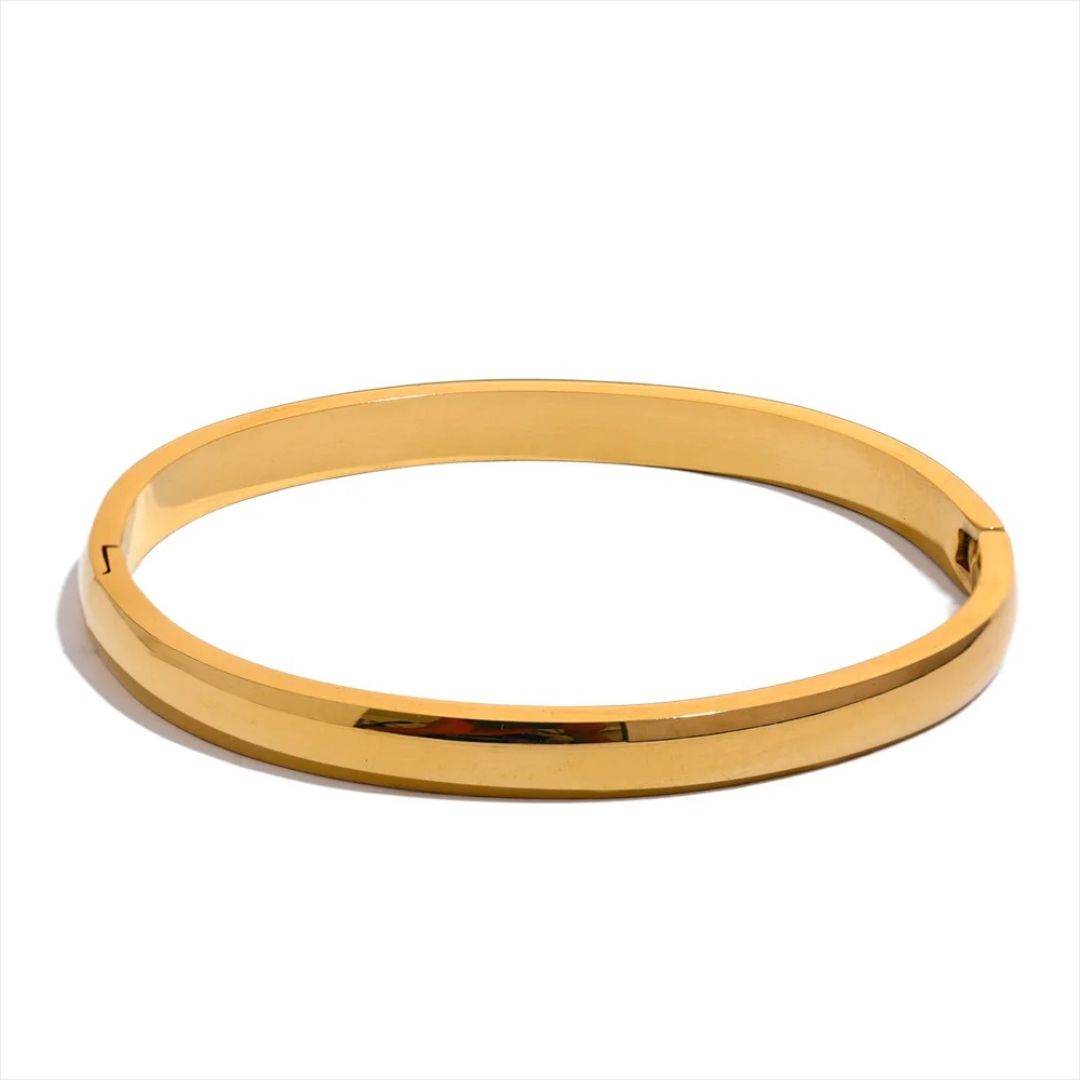 Brazalete Liso Minimalista Enchapado En Oro 18K Brazalete 04 ZAPRINI Oro 