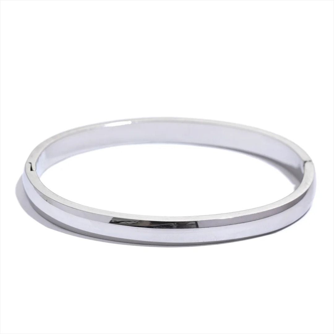 Brazalete Liso Minimalista Enchapado En Oro 18K Brazalete 04 ZAPRINI Plata 