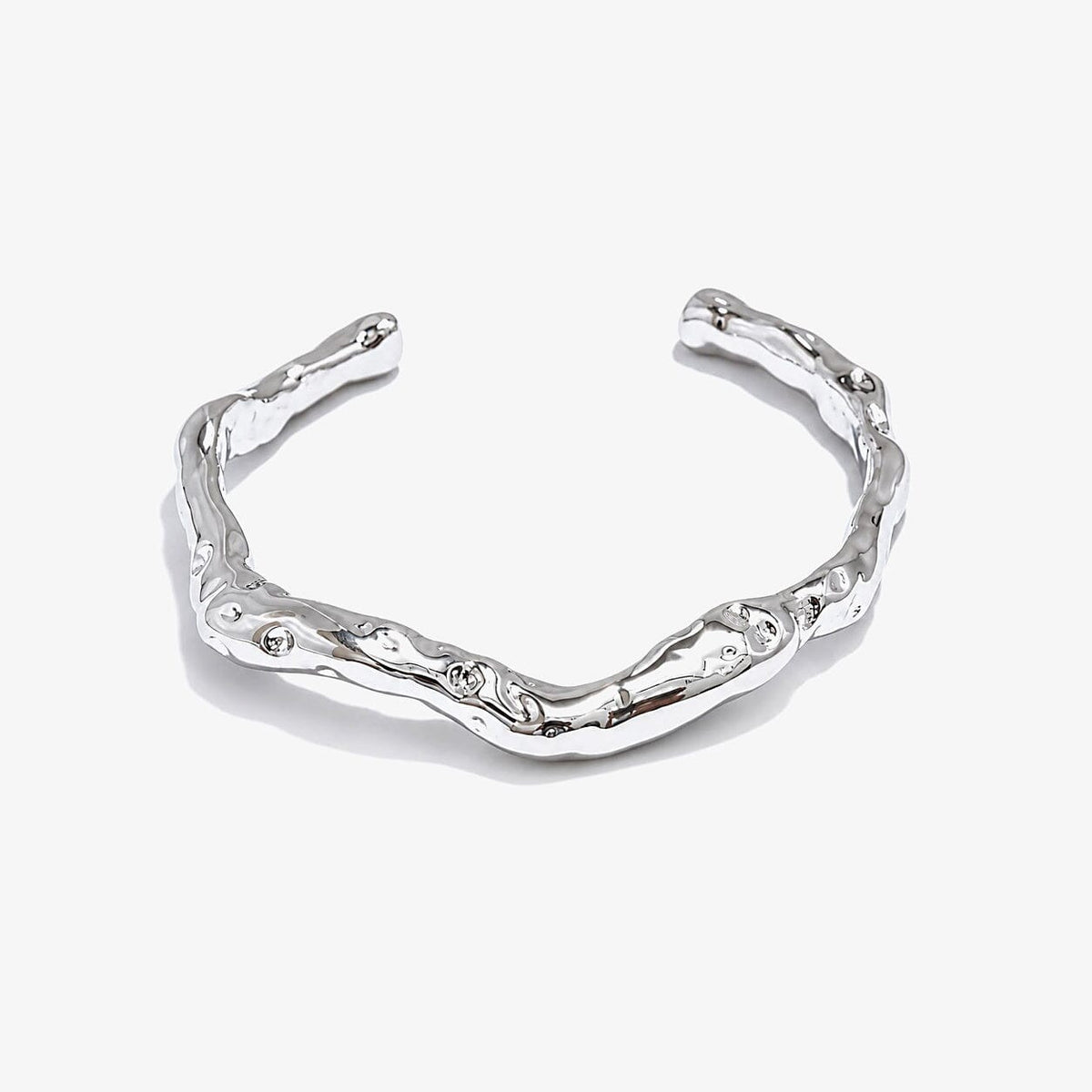 Brazalete Abierto Con Textura Enchapado En Oro 18K Brazalete 02 ZAPRINI 
