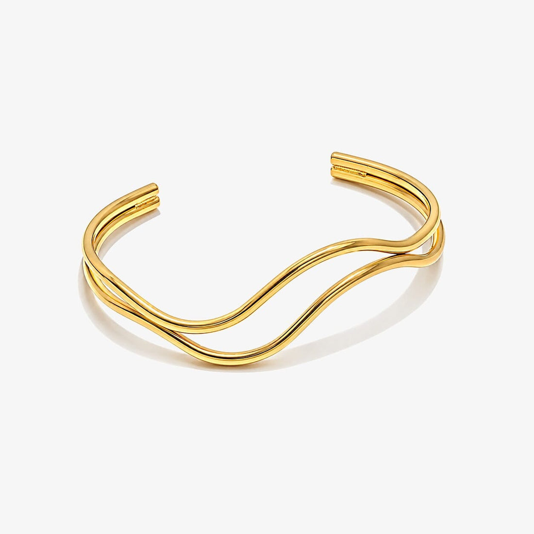 Brazalete Abierto Doble Enchapado En Oro 18K Brazalete 05 ZAPRINI 