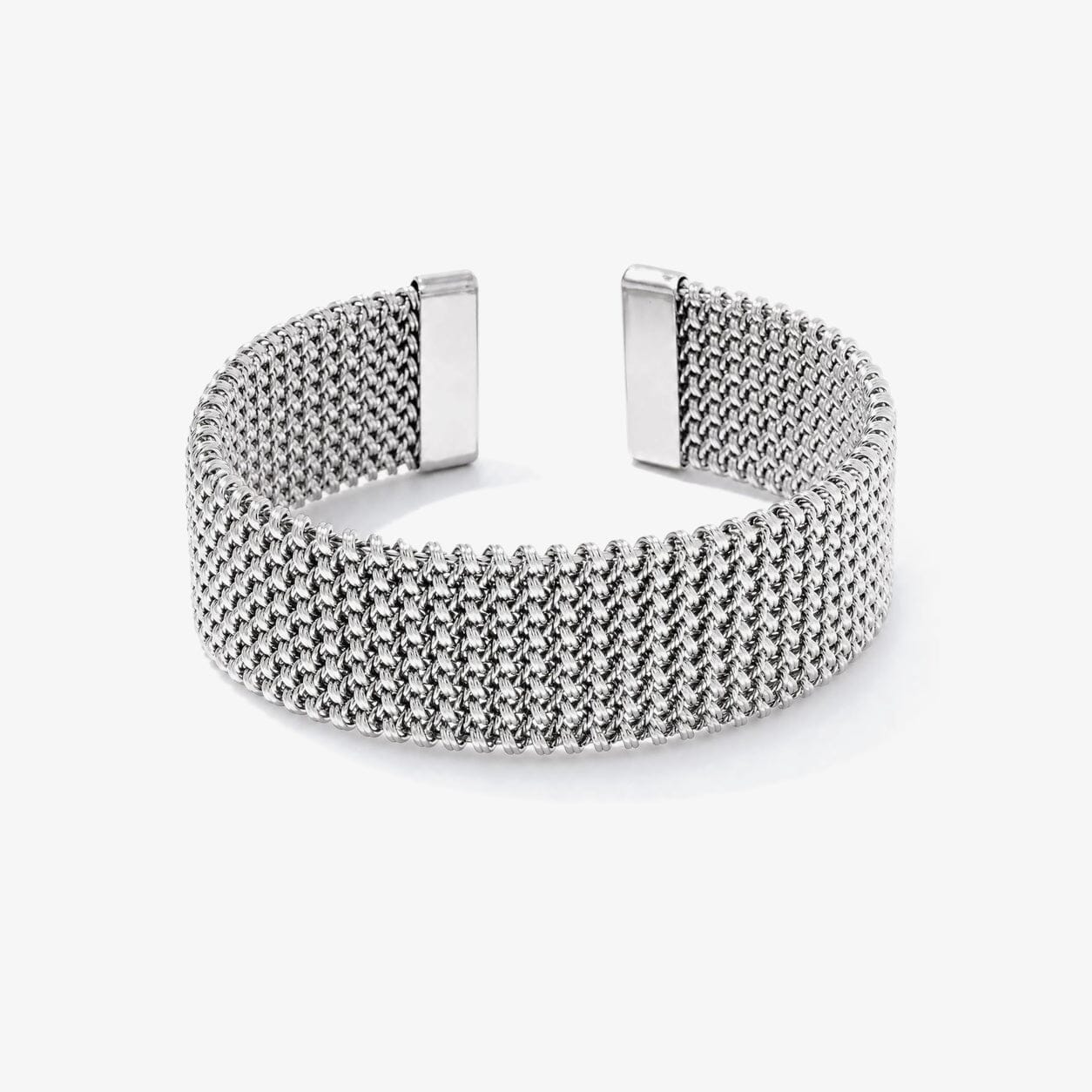 Brazalete Con Textura De Malla Enchapado En Oro 18K