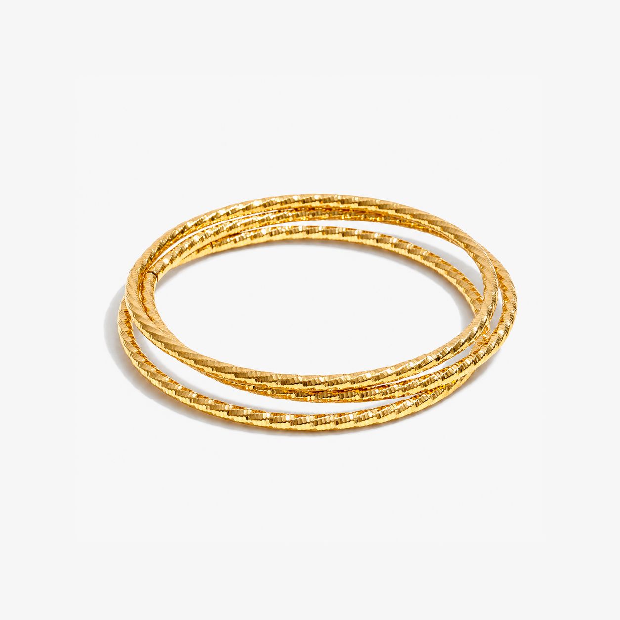 Brazalete De Tres Piezas Redonda Enchapado En Oro 18K Brazalete 13 ZAPRINI Oro 