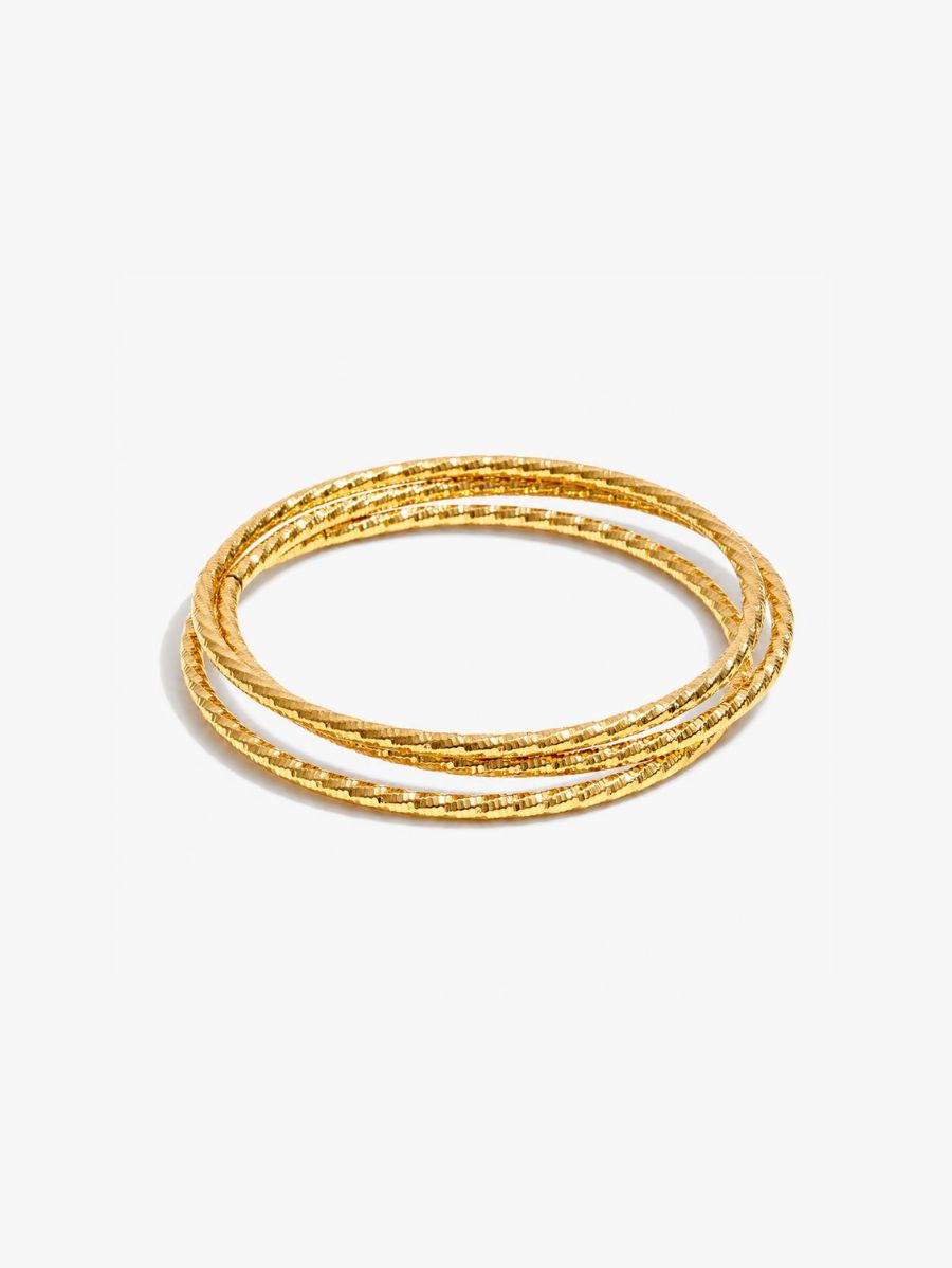 Brazalete De Tres Piezas Redonda Enchapado En Oro 18K Brazalete 13 ZAPRINI 