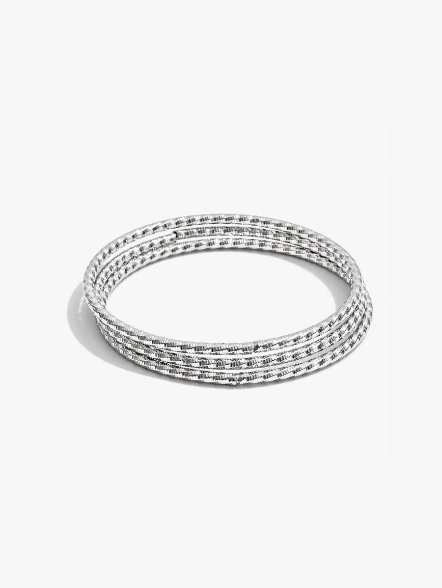 Brazalete De Tres Piezas Redonda Enchapado En Oro 18K Brazalete 13 ZAPRINI Plata 