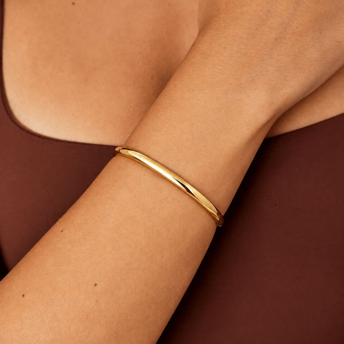 Brazalete Liso Minimalista Enchapado En Oro 18K Brazalete 04 ZAPRINI Oro 