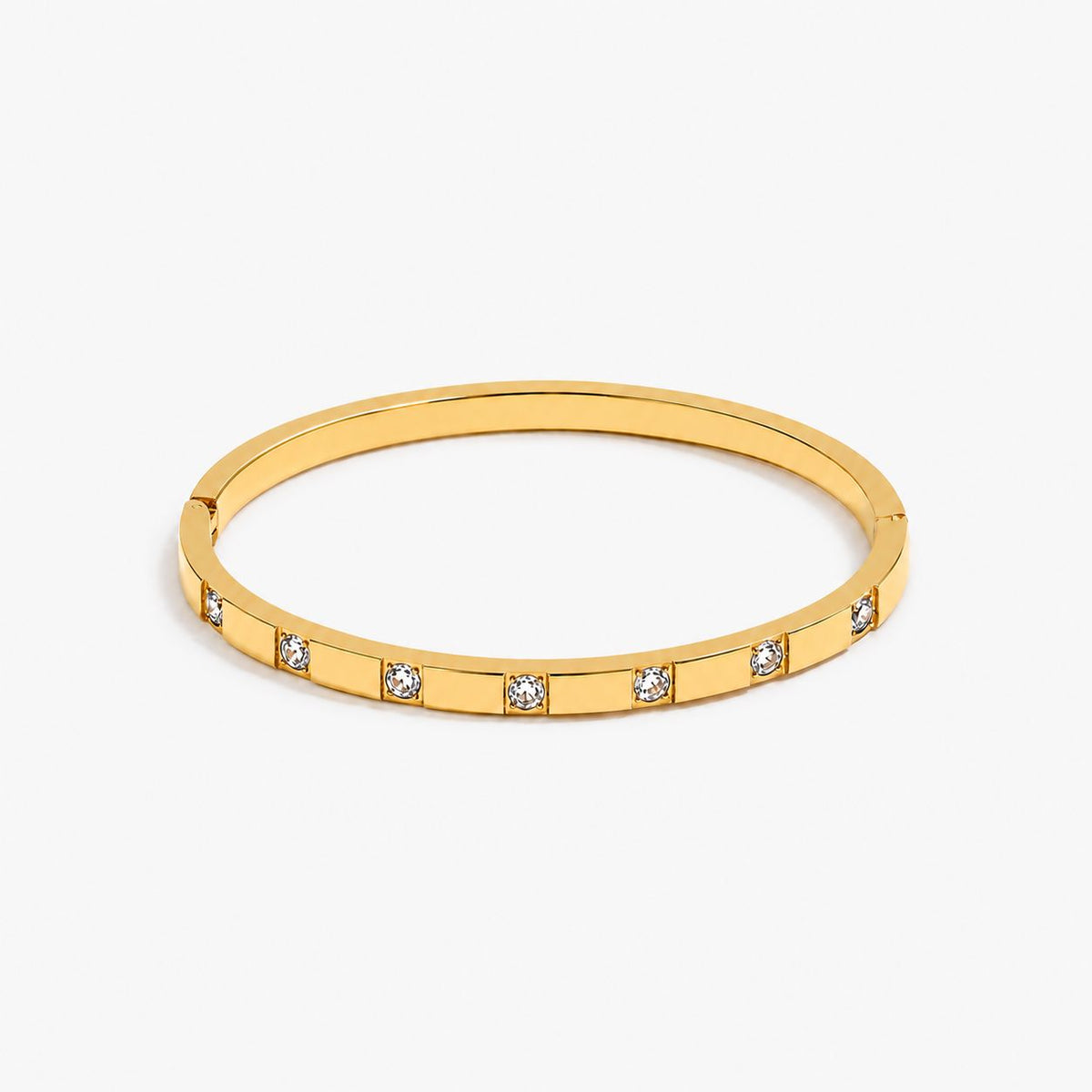 Brazalete Rígido Con Circonias Enchapado En Oro 18K Brazalete 03 ZAPRINI 