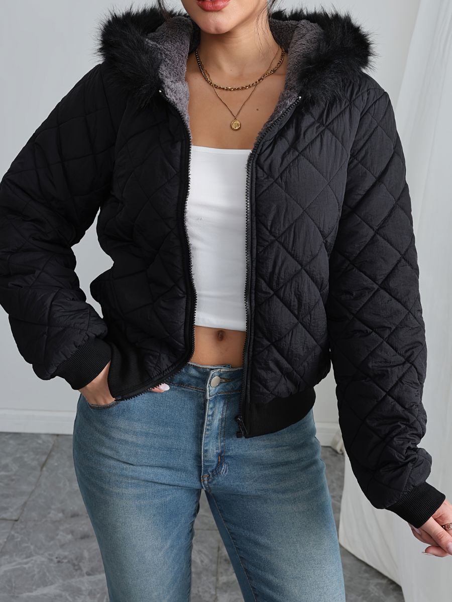CAMPERA ACOLCHADA CON CAPUCHA Campera 36 ZAPRINI Negro S 