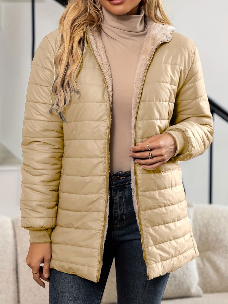 CAMPERA ACOLCHADA CON FORRO POLAR Campera 30 ZAPRINI Beige S 