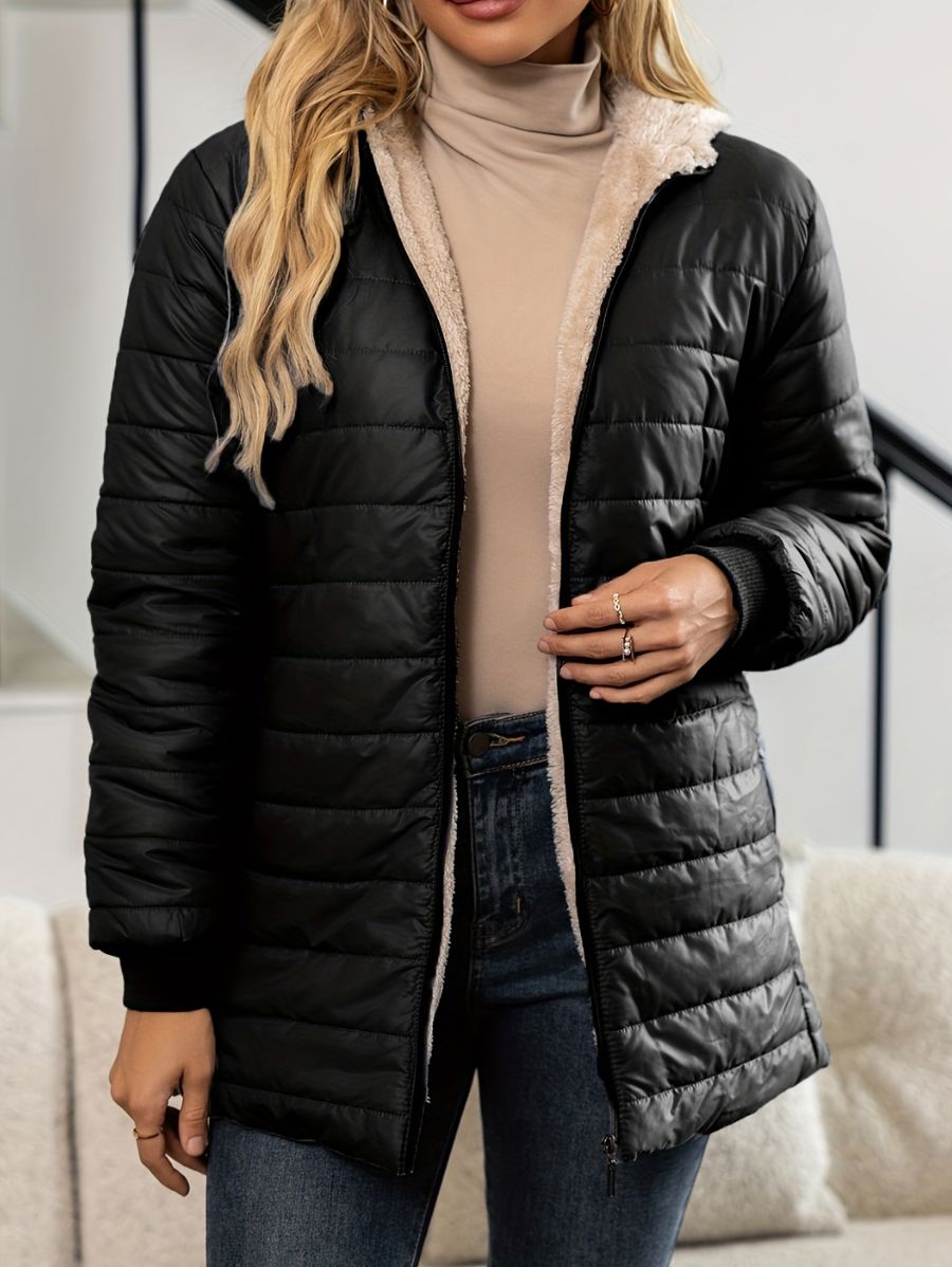 CAMPERA ACOLCHADA CON FORRO POLAR Campera 30 ZAPRINI Negro S 