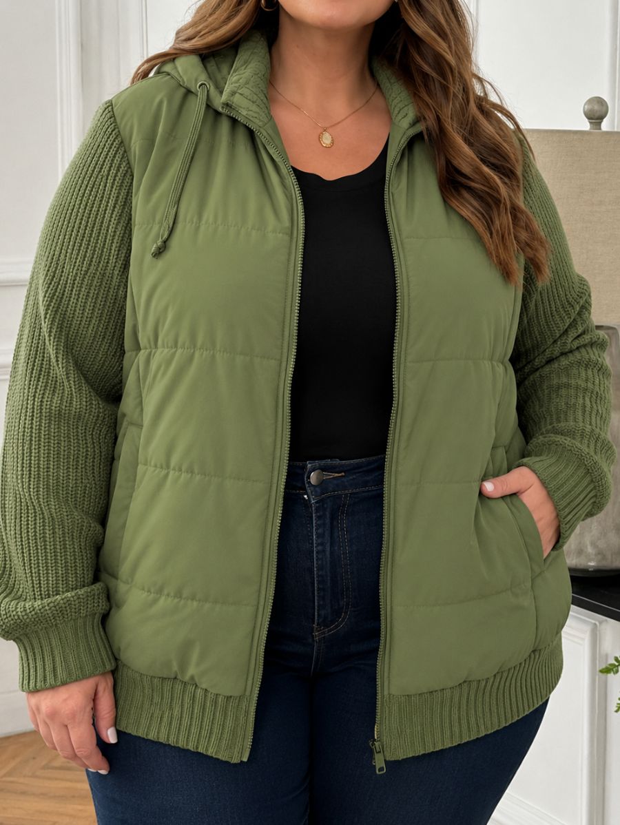 CAMPERA ACOLCHADA CON MANGAS DE PUNTO PLUS SIZE Campera Plus Size 09 ZAPRINI 