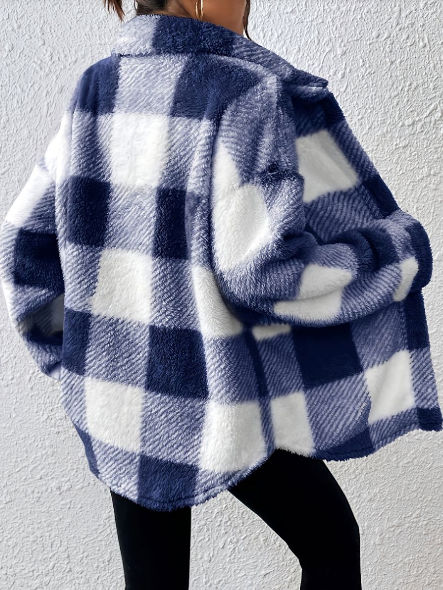 CAMPERA A CUADROS CON BOLSILLO Campera 15 ZAPRINI Azul S 