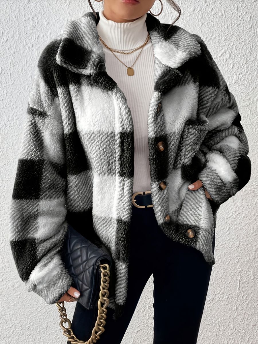 CAMPERA A CUADROS CON BOLSILLO Campera 15 ZAPRINI Negro S 
