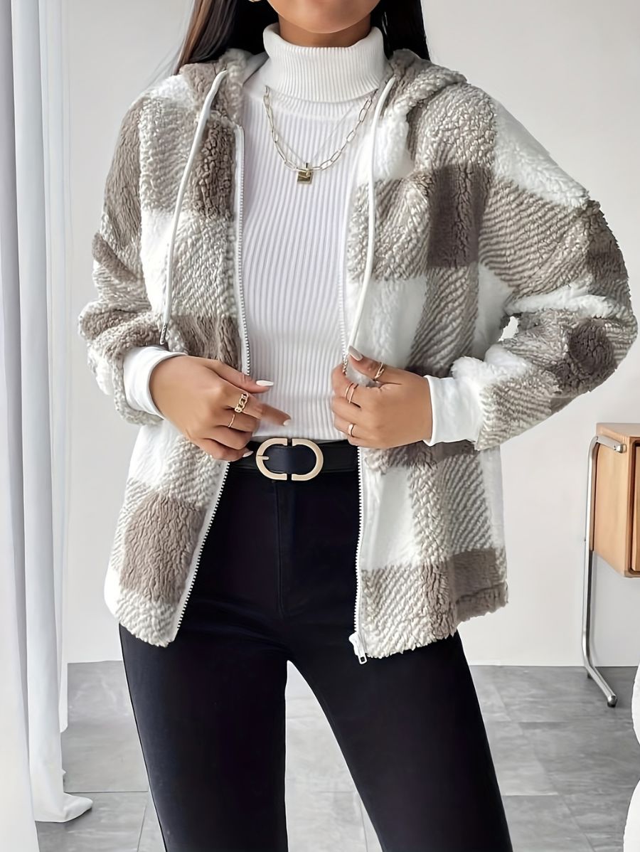 CAMPERA A CUADROS CON CAPUCHA Campera 32 ZAPRINI S 