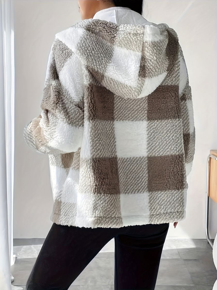 CAMPERA A CUADROS CON CAPUCHA Campera 32 ZAPRINI 