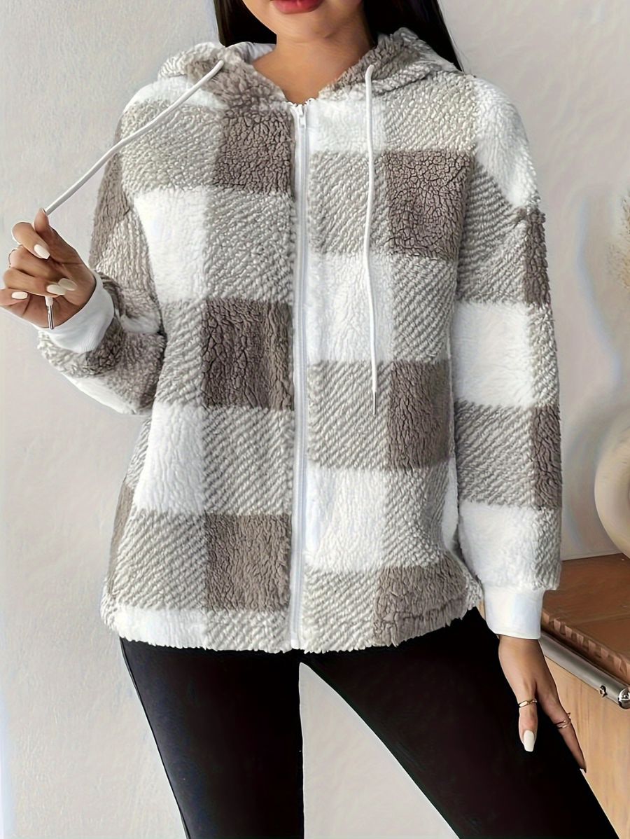 CAMPERA A CUADROS CON CAPUCHA Campera 32 ZAPRINI 