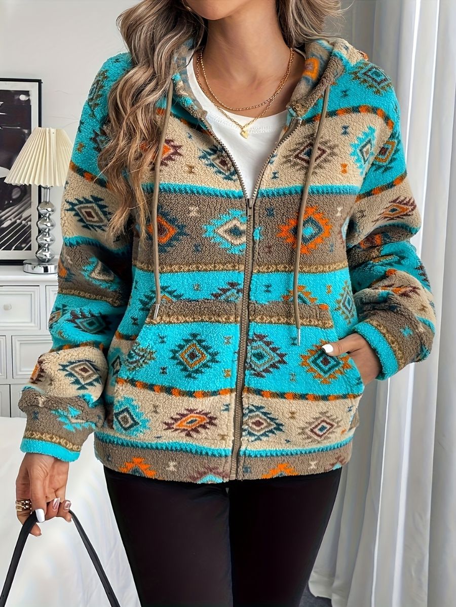 CAMPERA AFELPADA CON CAPUCHA Y ESTAMPADO Campera 25 ZAPRINI S 