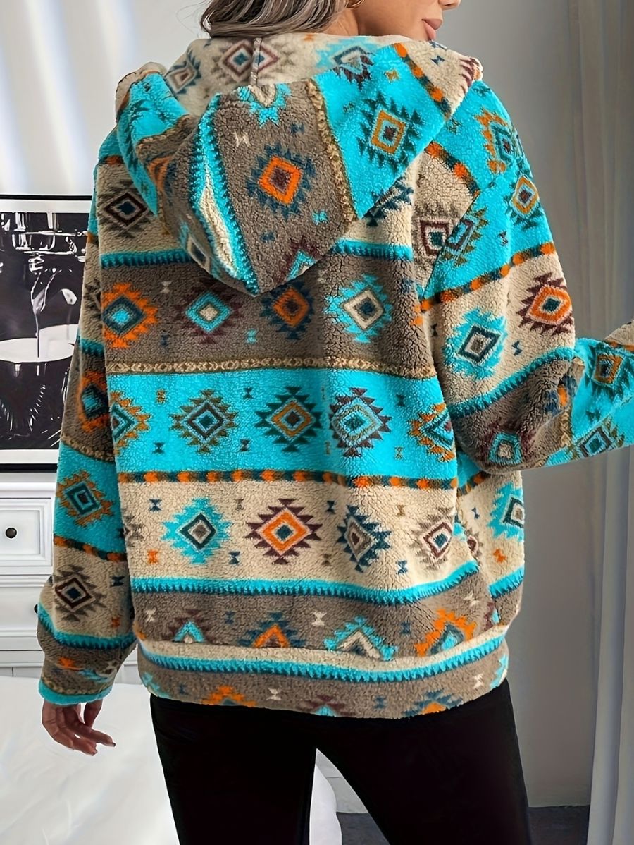 CAMPERA AFELPADA CON CAPUCHA Y ESTAMPADO Campera 25 ZAPRINI S 