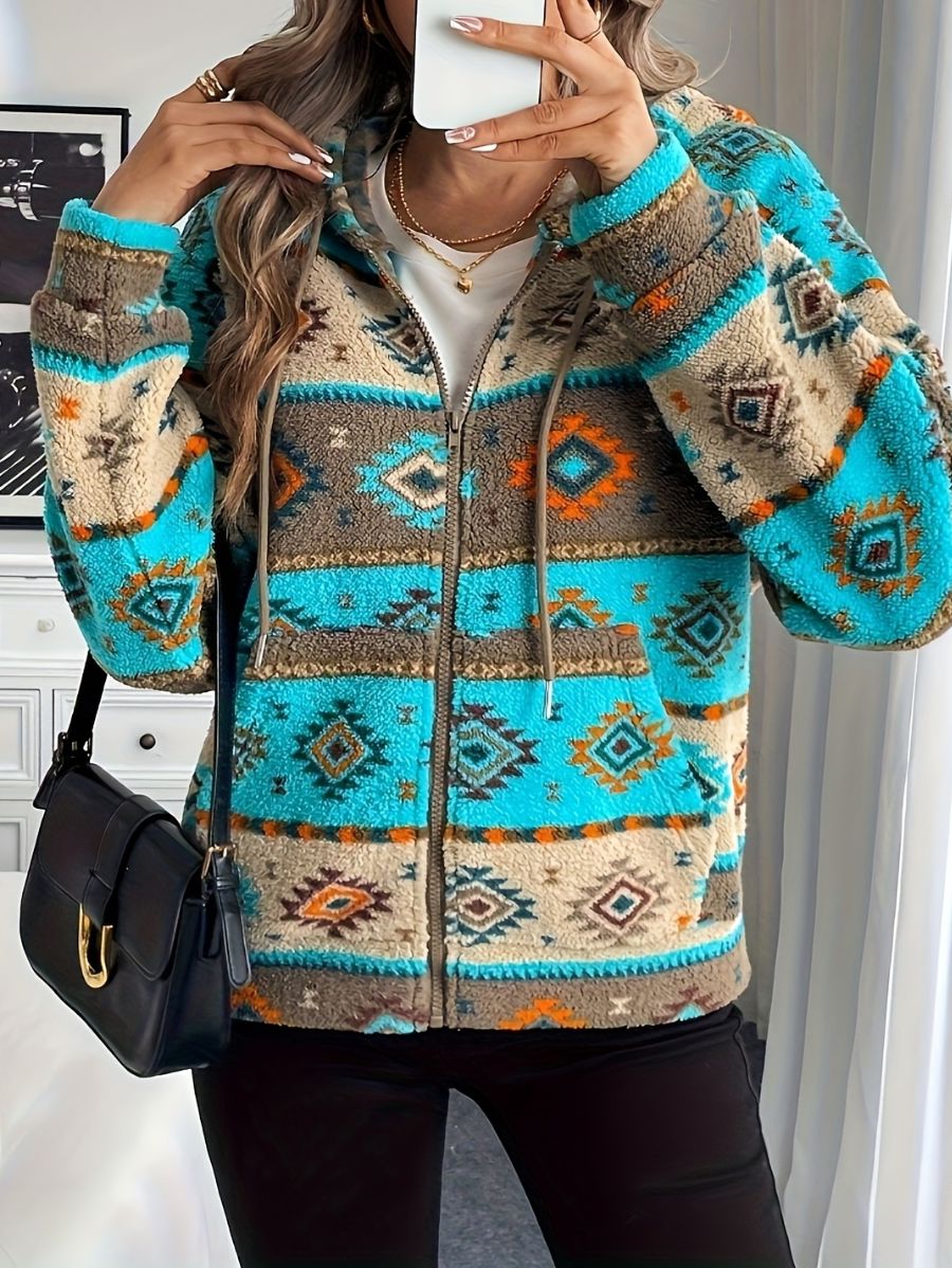 CAMPERA AFELPADA CON CAPUCHA Y ESTAMPADO Campera 25 ZAPRINI 