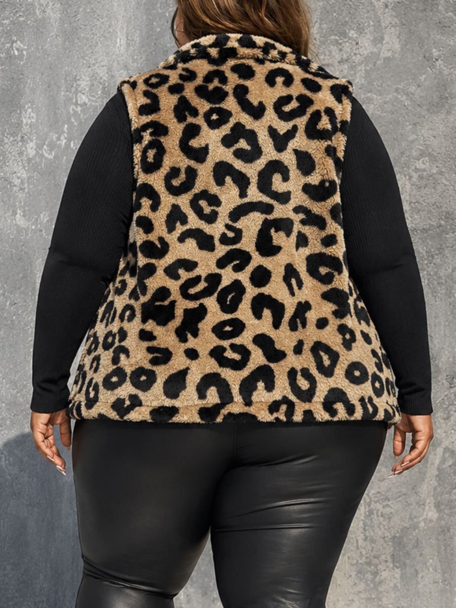 CAMPERA AFELPADA CON ESTAMPADO LEOPARDO PLUS SIZE Campera Plus Size 01 ZAPRINI 1XL 