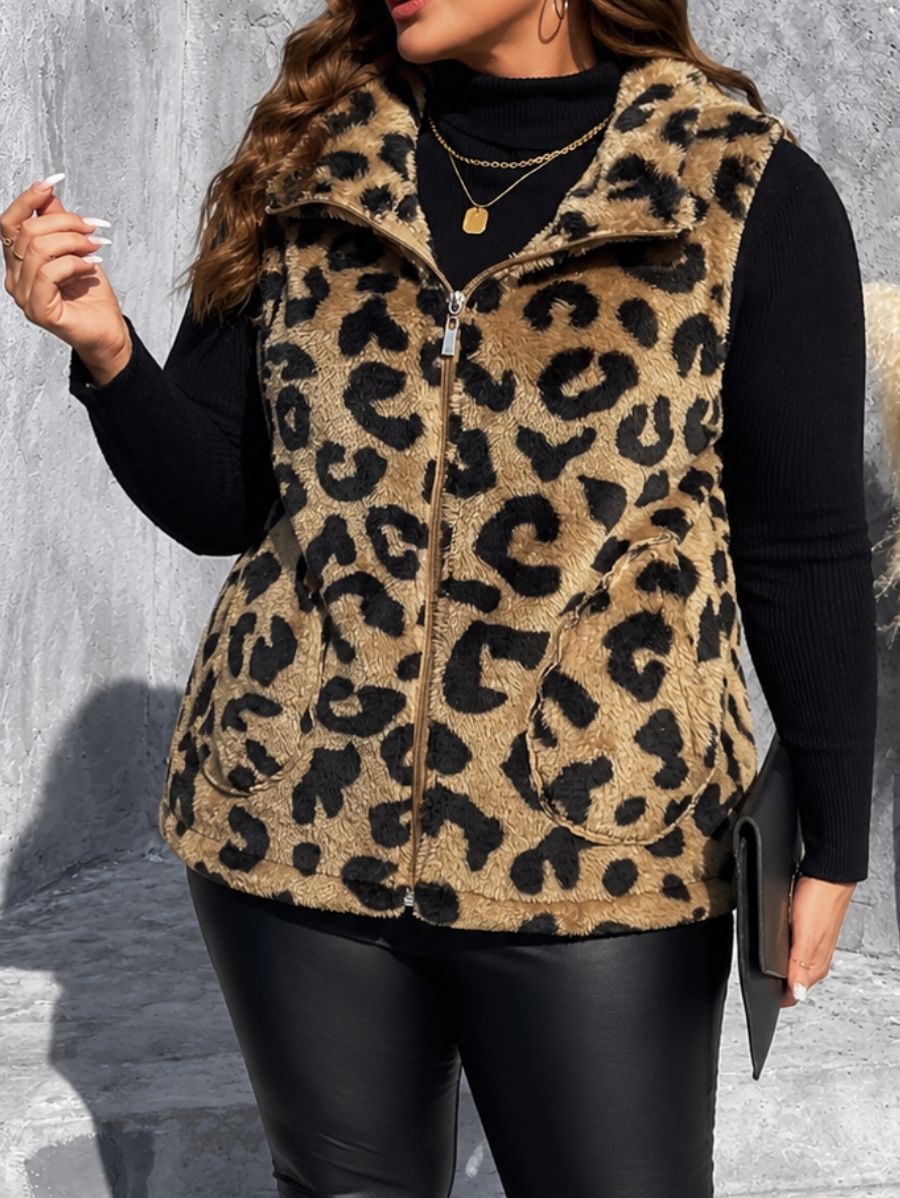 CAMPERA AFELPADA CON ESTAMPADO LEOPARDO PLUS SIZE Campera Plus Size 01 ZAPRINI 