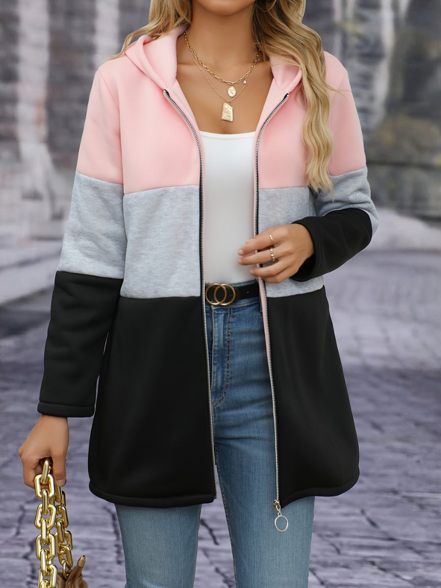 CAMPERA CON CAPUCHA Y BLOQUES DE COLOR Campera 13 ZAPRINI S 