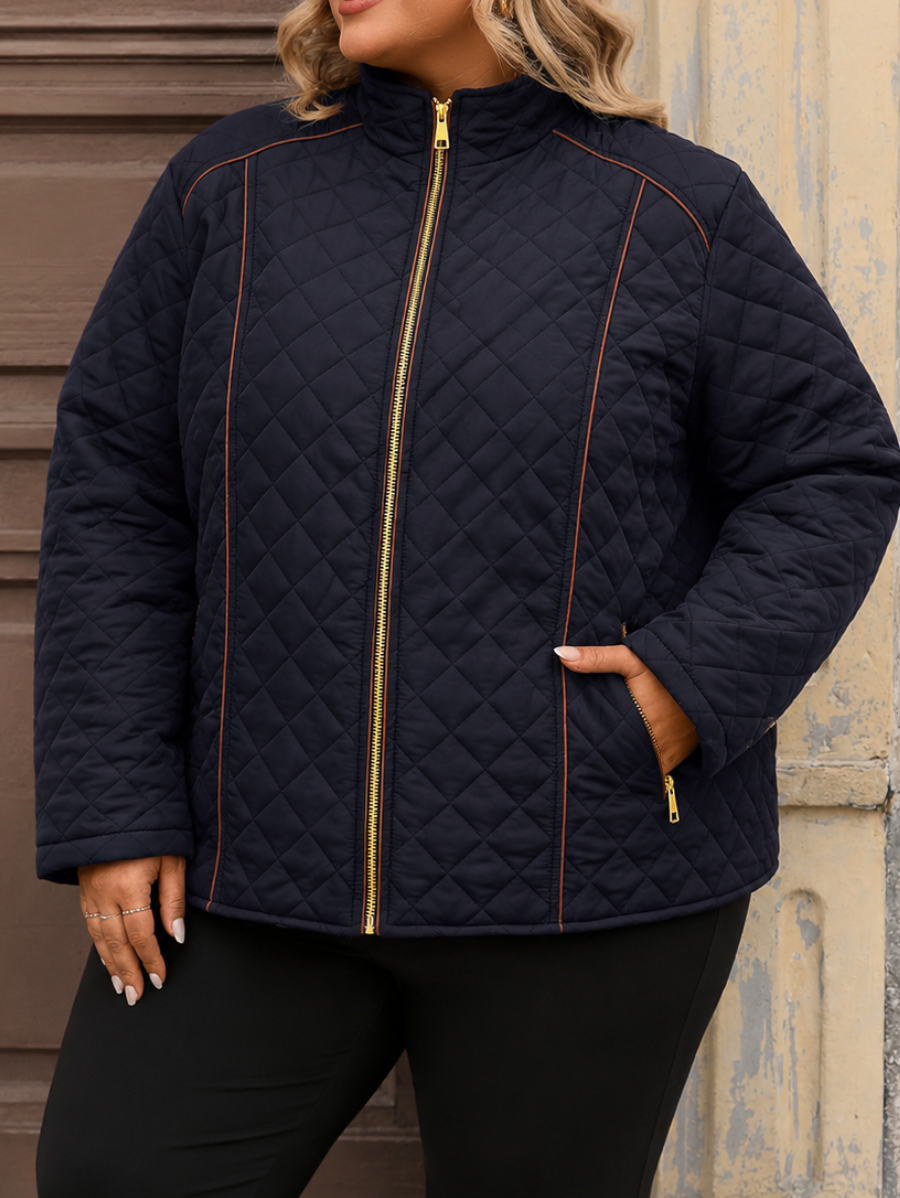 CAMPERA CON CIERRES ACOLCHADA PLUS SIZE
