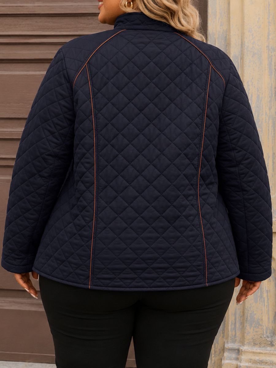 CAMPERA CON CIERRES ACOLCHADA PLUS SIZE Campera Plus Size 04 ZAPRINI Azul 1XL 