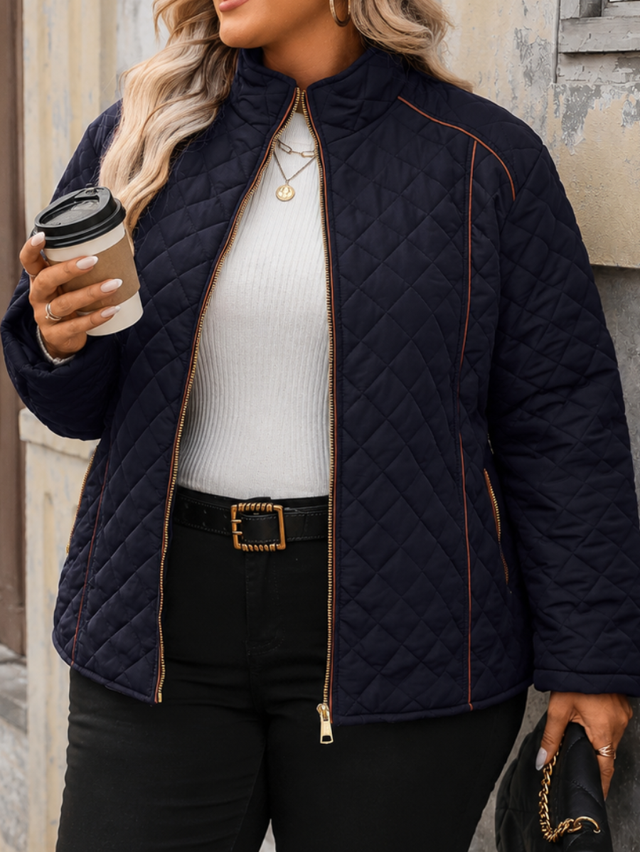 CAMPERA CON CIERRES ACOLCHADA PLUS SIZE