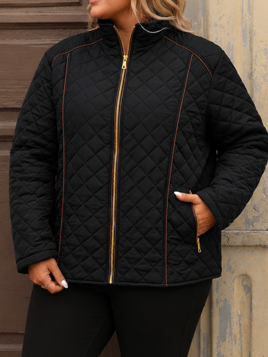 CAMPERA CON CIERRES ACOLCHADA PLUS SIZE