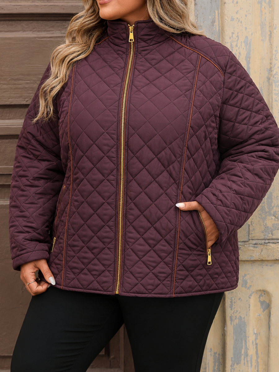 CAMPERA CON CIERRES ACOLCHADA PLUS SIZE