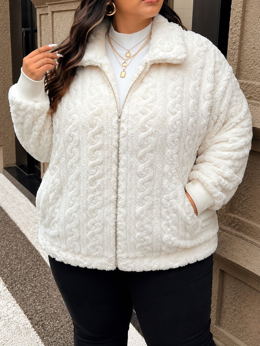 CAMPERA CON CUELLO AFELPADA PLUS SIZE Campera Plus Size 11 ZAPRINI Beige 1XL 