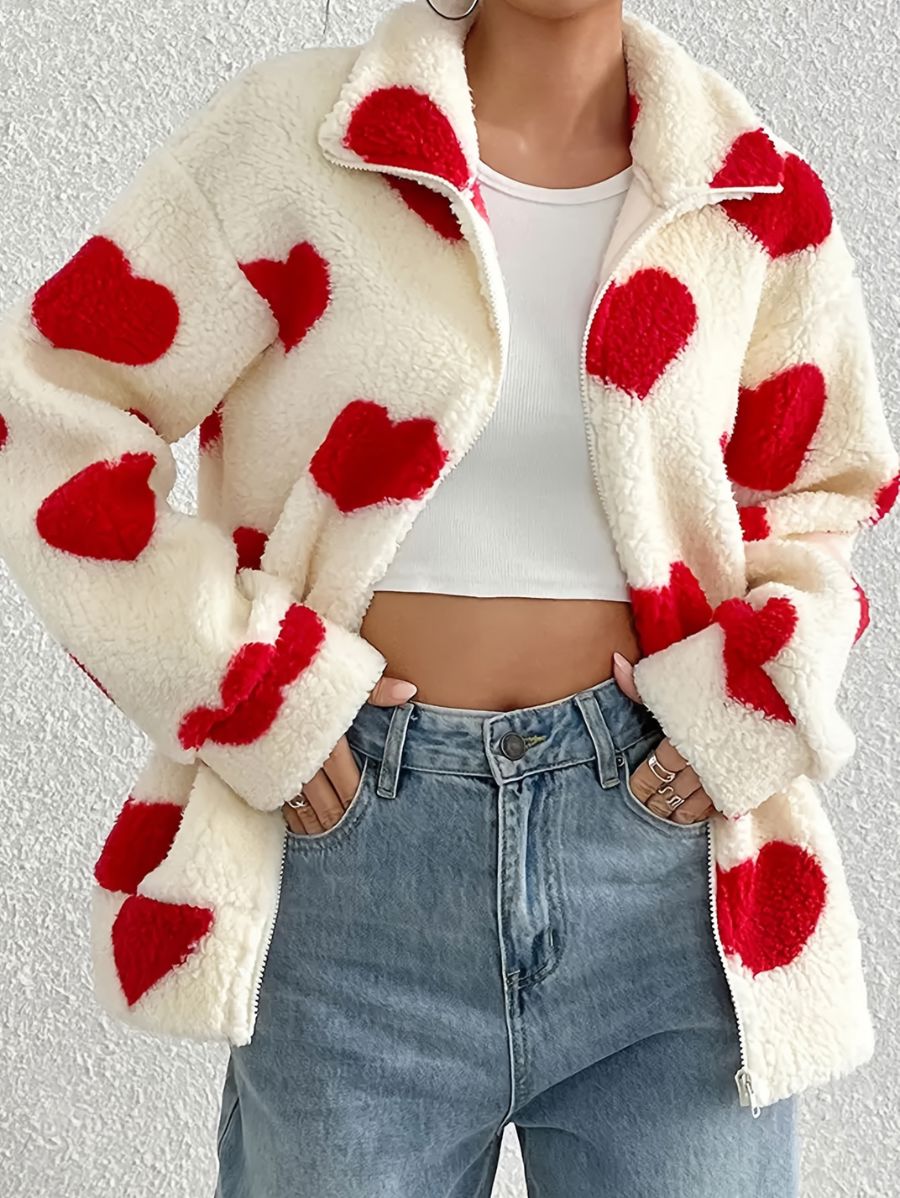 CAMPERA CON ESTAMPADO DE CORAZONES Campera 16 ZAPRINI 